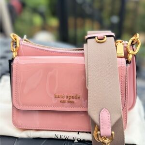 ❤️Kate Spade Double- up Crossbody with Gold Hardware
